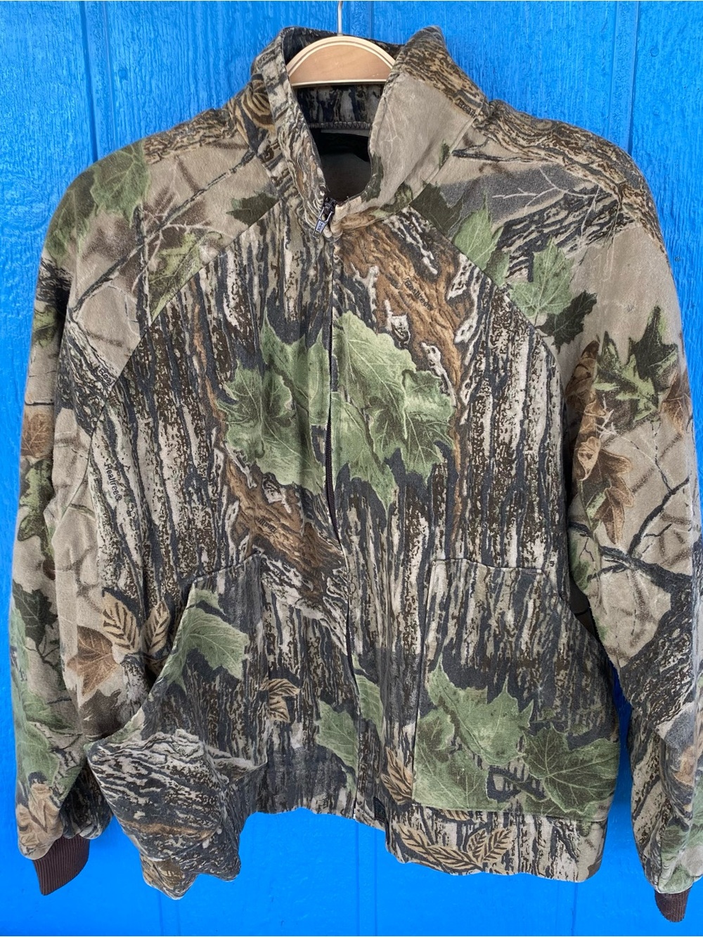 Vintage Liberty Jacket Mens XL Brown Camo Realtree Chamois Hunting Zip Up Coat